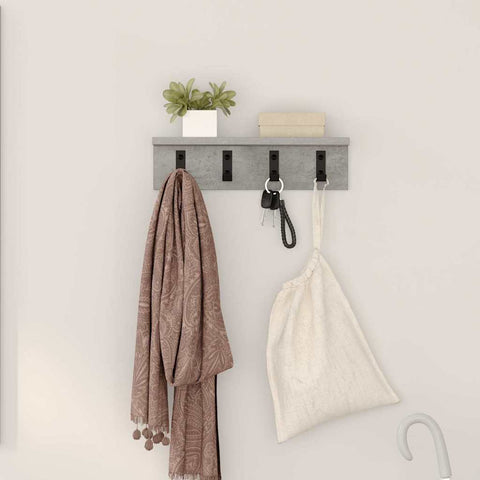 vidaXL Wall-Mounted Coat Rack Concrete grey 40 x 10.5 x 10.5 cm