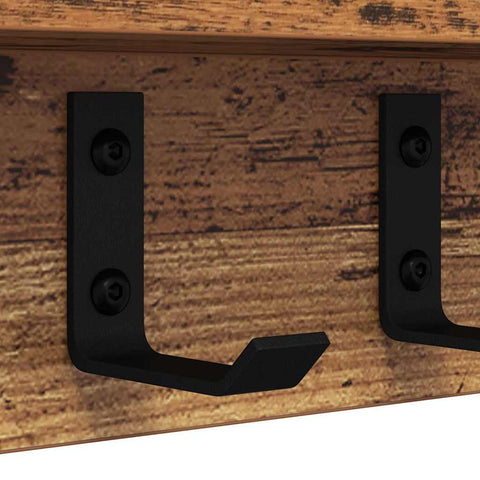 vidaXL Wall-Mounted Coat Rack with Shelf Old wood 40 x 10.5 x 10.5 cm