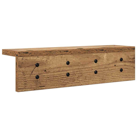 vidaXL Wall-Mounted Coat Rack with Shelf Old wood 40 x 10.5 x 10.5 cm