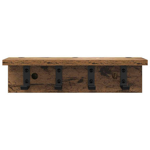 vidaXL Wall-Mounted Coat Rack with Shelf Old wood 40 x 10.5 x 10.5 cm