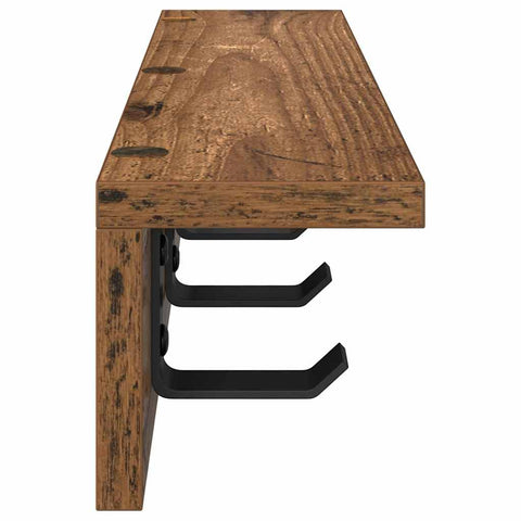 vidaXL Wall-Mounted Coat Rack with Shelf Old wood 40 x 10.5 x 10.5 cm