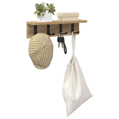 vidaXL Wall-Mounted Coat Rack Artisan oak 40 x 10.5 x 10.5 cm