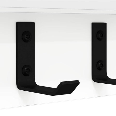 vidaXL Wall-Mounted Coat Rack with Shelf Wall-mounted White 60 x 10.5 x 10.5 cm