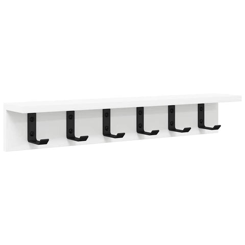 vidaXL Wall-Mounted Coat Rack with Shelf Wall-mounted White 60 x 10.5 x 10.5 cm