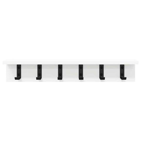 vidaXL Wall-Mounted Coat Rack with Shelf Wall-mounted White 60 x 10.5 x 10.5 cm