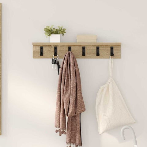 vidaXL Wall-Mounted Coat Rack Sonoma oak 60 x 10.5 x 10.5 cm