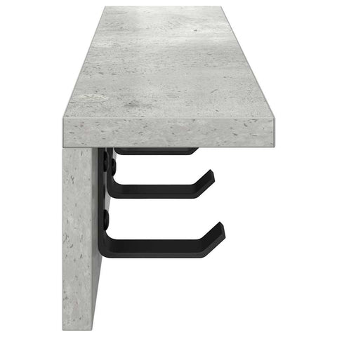vidaXL Wall-Mounted Coat Rack Concrete grey 60 x 10.5 x 10.5 cm