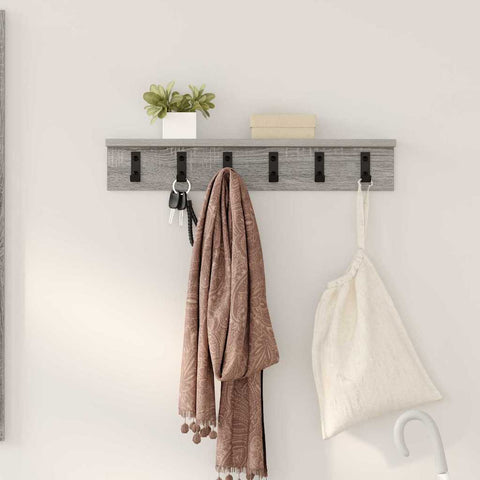 vidaXL Wall-Mounted Coat Rack Grey sonoma 60 x 10.5 x 10.5 cm