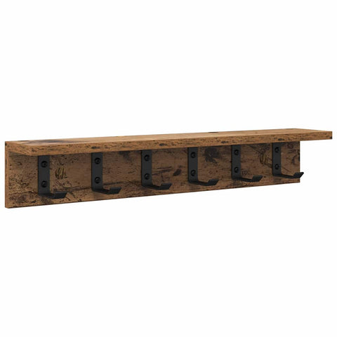 vidaXL Wall-Mounted Coat Rack with Shelf Old wood 60 x 10.5 x 10.5 cm