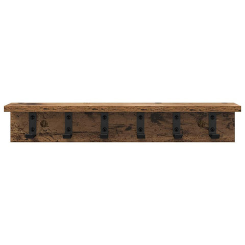 vidaXL Wall-Mounted Coat Rack with Shelf Old wood 60 x 10.5 x 10.5 cm