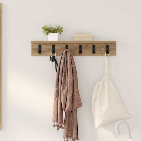 vidaXL Wall-Mounted Coat Rack Artisan oak 60 x 10.5 x 10.5 cm