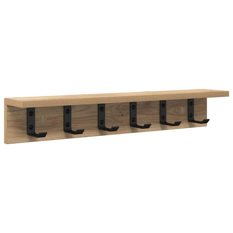 vidaXL Wall-Mounted Coat Rack Artisan oak 60 x 10.5 x 10.5 cm