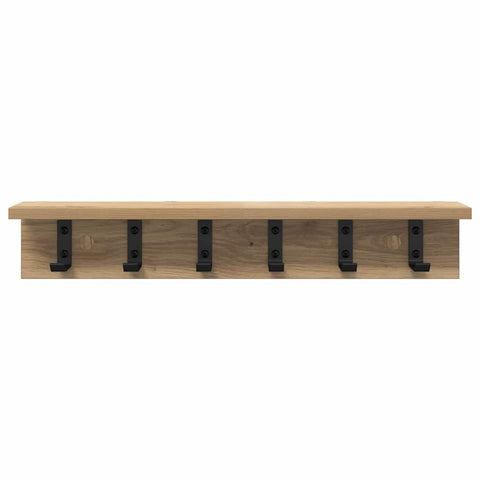vidaXL Wall-Mounted Coat Rack Artisan oak 60 x 10.5 x 10.5 cm
