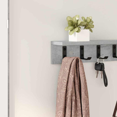 vidaXL Wall-Mounted Coat Rack Concrete grey 80 x 10.5 x 10.5 cm