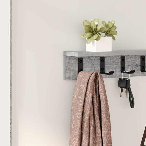 vidaXL Wall-Mounted Coat Rack Grey sonoma 80 x 10.5 x 10.5 cm