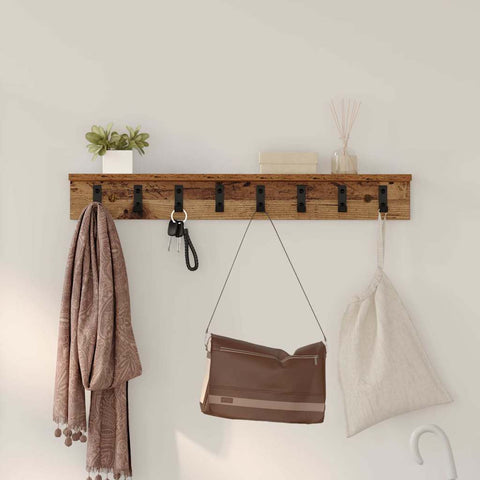 vidaXL Wall-Mounted Coat Rack Old Wood 80 x 10.5 x 10.5 cm