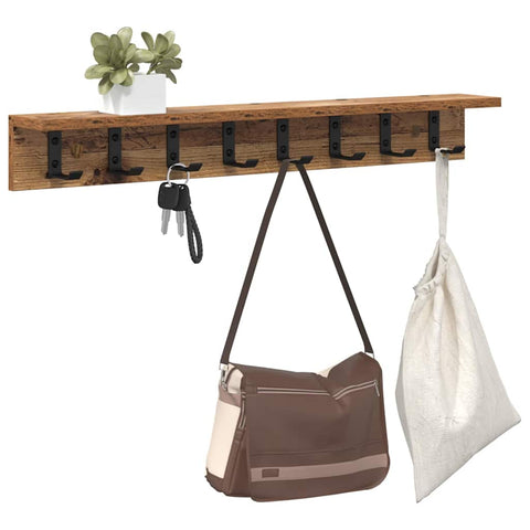vidaXL Wall-Mounted Coat Rack Old Wood 80 x 10.5 x 10.5 cm