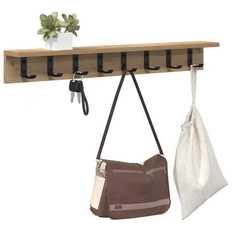 vidaXL Wall-Mounted Coat Rack Artisan oak 80 x 10.5 x 10.5 cm