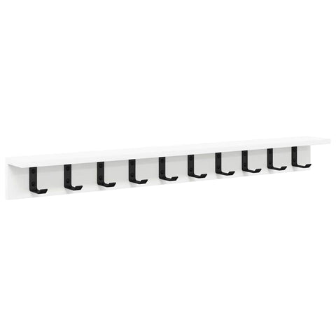 vidaXL Wall-Mounted Coat Rack with Shelf Wall-mounted White 100 x 10.5 x 10.5 cm