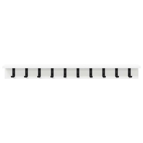 vidaXL Wall-Mounted Coat Rack with Shelf Wall-mounted White 100 x 10.5 x 10.5 cm