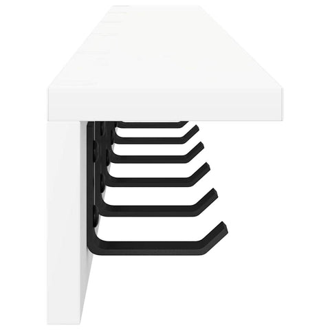 vidaXL Wall-Mounted Coat Rack with Shelf Wall-mounted White 100 x 10.5 x 10.5 cm