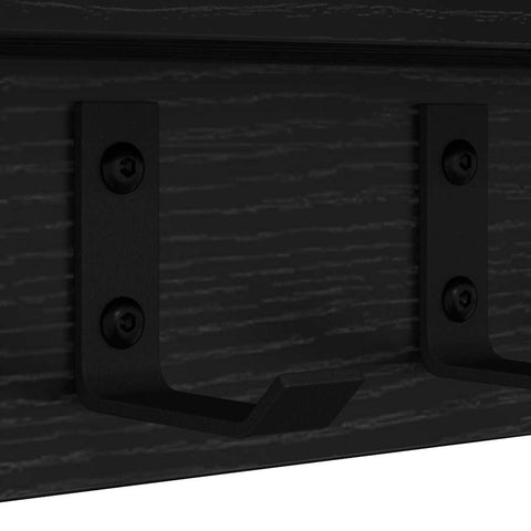 vidaXL Wall-Mounted Coat Rack Black oak 100 x 10.5 x 10.5 cm