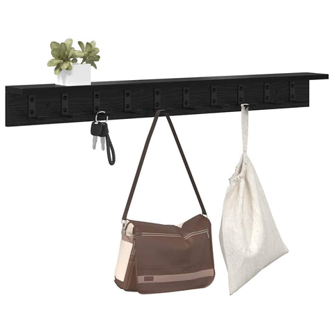 vidaXL Wall-Mounted Coat Rack Black oak 100 x 10.5 x 10.5 cm