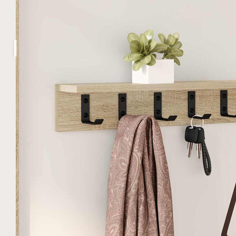 vidaXL Wall-Mounted Coat Rack Sonoma oak 100 x 10.5 x 10.5 cm