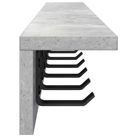 vidaXL Wall-Mounted Coat Rack Concrete grey 100 x 10.5 x 10.5 cm