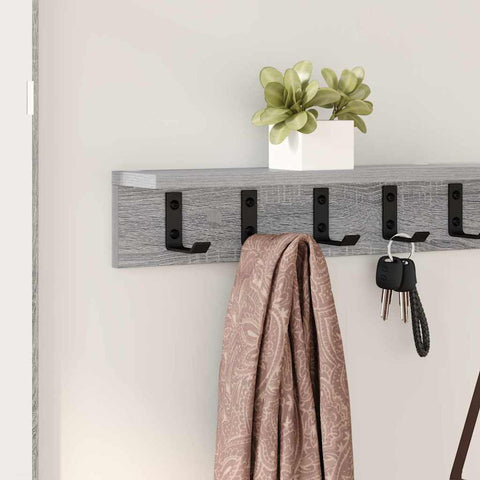 vidaXL Wall-Mounted Coat Rack Grey sonoma 100 x 10.5 x 10.5 cm