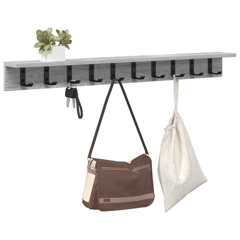vidaXL Wall-Mounted Coat Rack Grey sonoma 100 x 10.5 x 10.5 cm