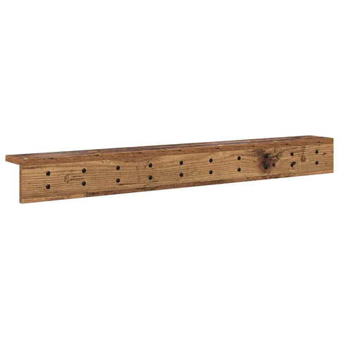 vidaXL Wall-Mounted Coat Rack with Shelf Old wood 100 x 10.5 x 10.5 cm