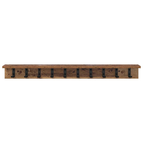 vidaXL Wall-Mounted Coat Rack with Shelf Old wood 100 x 10.5 x 10.5 cm
