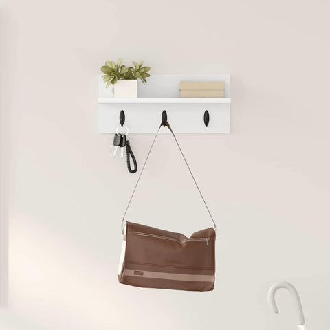 vidaXL Wall-Mounted Coat Rack White 40 x 10.5 x 18 cm Engineered wood