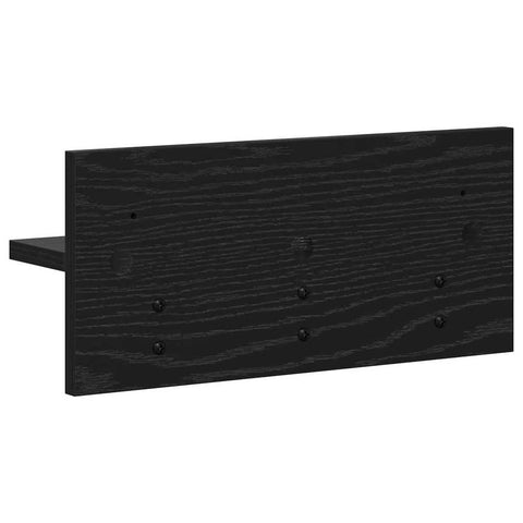 vidaXL Wall-Mounted Coat Rack with Shelf Wall-mounted Black oak 40 x 10.5 x 18 cm
