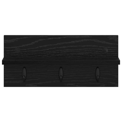 vidaXL Wall-Mounted Coat Rack with Shelf Wall-mounted Black oak 40 x 10.5 x 18 cm