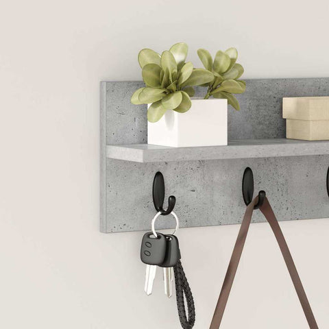 vidaXL Wall-Mounted Coat Rack Concrete grey 40 x 10.5 x 18 cm