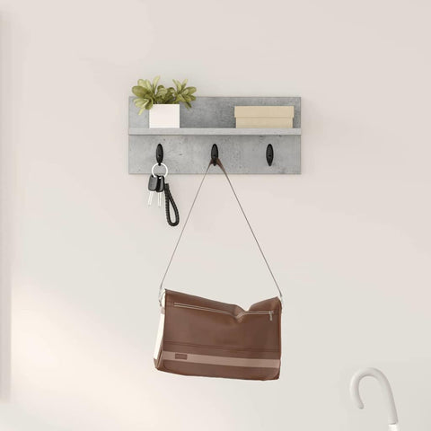 vidaXL Wall-Mounted Coat Rack Concrete grey 40 x 10.5 x 18 cm