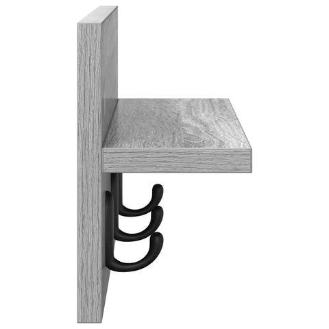 vidaXL Wall-Mounted Coat Rack with Shelf Grey sonoma 40 x 10.5 x 18 cm