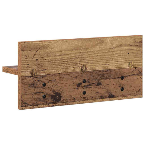vidaXL Wall-Mounted Coat Rack with Shelf Wall-mounted Old wood 40 x 10.5 x 18 cm