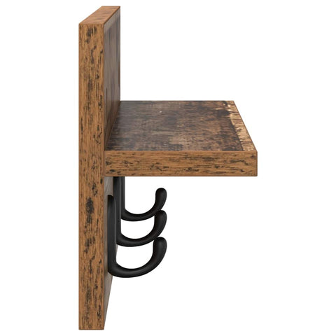 vidaXL Wall-Mounted Coat Rack with Shelf Wall-mounted Old wood 40 x 10.5 x 18 cm