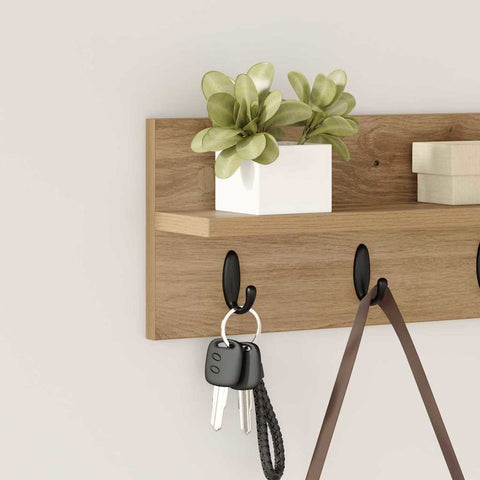 vidaXL Wall-Mounted Coat Rack with Shelf Artisan oak 40 x 10.5 x 18 cm