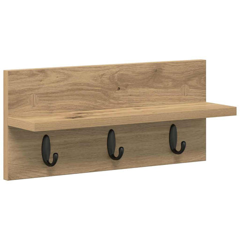 vidaXL Wall-Mounted Coat Rack with Shelf Artisan oak 40 x 10.5 x 18 cm
