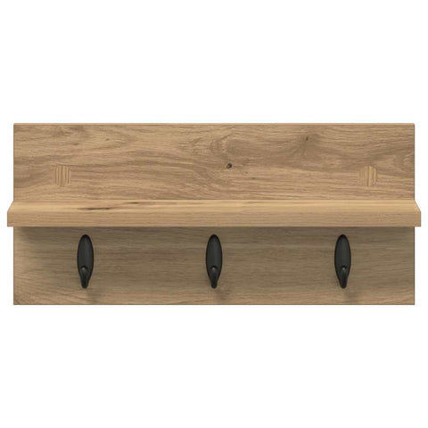 vidaXL Wall-Mounted Coat Rack with Shelf Artisan oak 40 x 10.5 x 18 cm