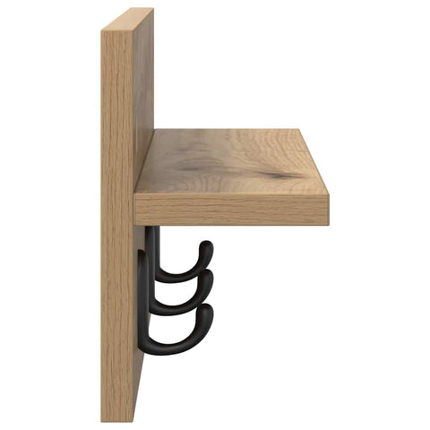 vidaXL Wall-Mounted Coat Rack with Shelf Artisan oak 40 x 10.5 x 18 cm