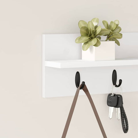 vidaXL Wall-Mounted Coat Rack White 60 x 10.5 x 18 cm Engineered wood
