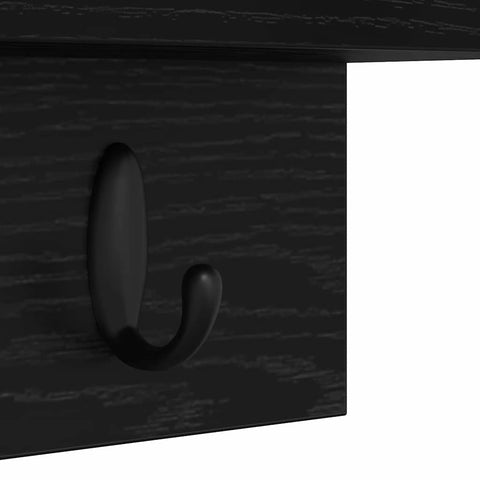 vidaXL Wall-Mounted Coat Rack with Shelf Wall-mounted Black oak 60 x 10.5 x 18 cm