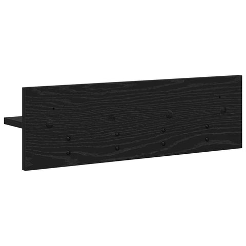 vidaXL Wall-Mounted Coat Rack with Shelf Wall-mounted Black oak 60 x 10.5 x 18 cm