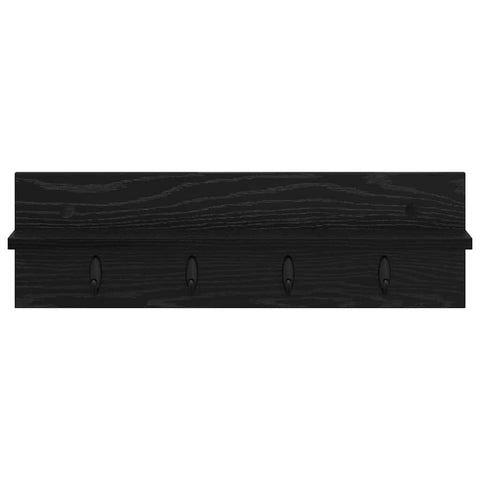 vidaXL Wall-Mounted Coat Rack with Shelf Wall-mounted Black oak 60 x 10.5 x 18 cm