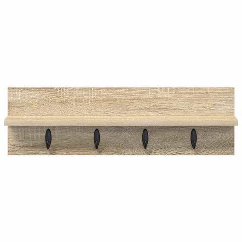 vidaXL Wall-Mounted Coat Rack with Shelf Sonoma oak 60 x 10.5 x 18 cm